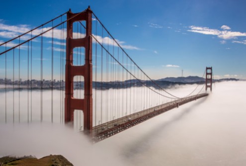 Golden Gate Bridge and Fog Clouds